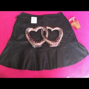 Leather skirt, cut A